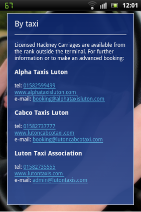 London Luton Airport home page